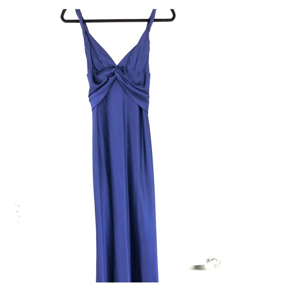 Sexy Cerulean Satin Gown by Cache
